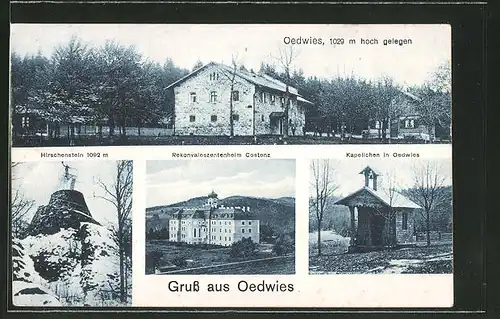 AK Oedwies, Rekonvaleszentenheim Costenz, Hirschenstein, Kapellchen, Ortspartie