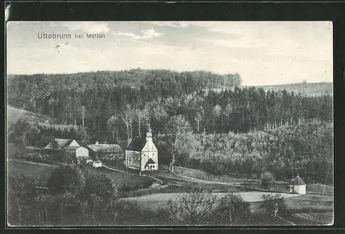 AK Uttobrunn, Teilansicht mit Kirche