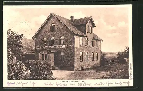 AK Deensen-Arholzen i. Br., Gasthaus Zum Bahnhof von W. Keunecken