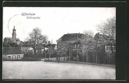 AK Uffenheim, Schlossplatz & Kirchturm