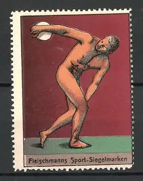 Reklamemarke Fleischmanns-Sport-Siegelmarken, Diskuswerfer