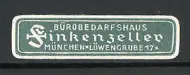 Reklamemarke München, Bürobedarfshaus Finkenzeller