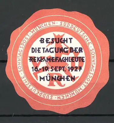 Reklamemarke München, Besucht die Tagung der Reklamefachleute 1927