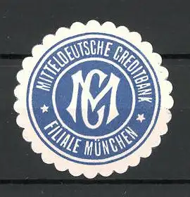 Präge-Reklamemarke München, Mitteldeutsche Creditbank