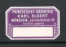 Reklamemarke München, Prinzregent-Drogerie Karl Elgert
