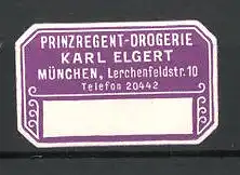 Reklamemarke München, Prinzregent-Drogerie Karl Elgert