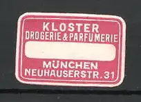 Reklamemarke München, Kloster Drogerie & Parfümerie