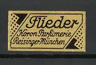 Reklamemarke München, Flieder Koron Parfümerie Reisinger