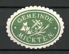 Reklamemarke Mickten, Marke der Gemeinde, Anker und Ähre