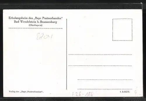 Künstler-AK Eugen Felle: Brannenburg, Bad Wendelstein, Erholungsheim des Bayr. Postverbandes, Gesamtansichten
