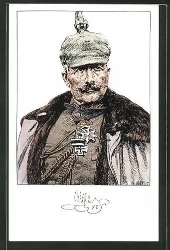 Künstler-AK Angelo Jank: Kaiser Wilhelm II. mit Pickelhaube