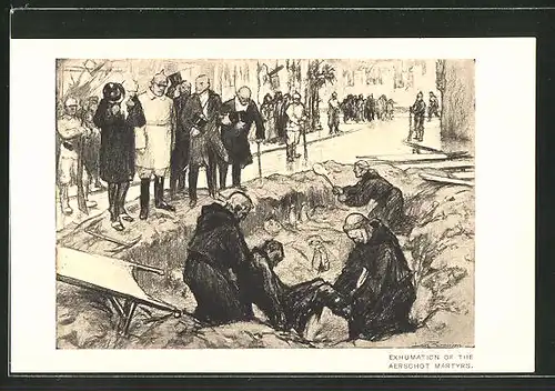 Künstler-AK Louis Raemaekers: Exhumation of the Aerschot Martyrs