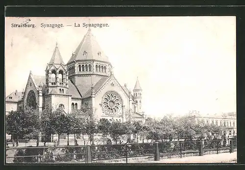 AK Strassburg, Ansicht der Synagoge