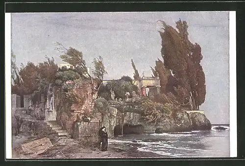 Künstler-AK Arnold Böcklin: Die Villa am Meer (2. Version)