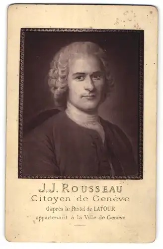 Fotografie J. Lacroix, Genève, Portrait J. J. Rousseau, Citoyen de Genève