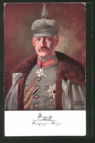 AK Kronprinz Rupprecht von Bayern in Uniform mit Pickelhaube