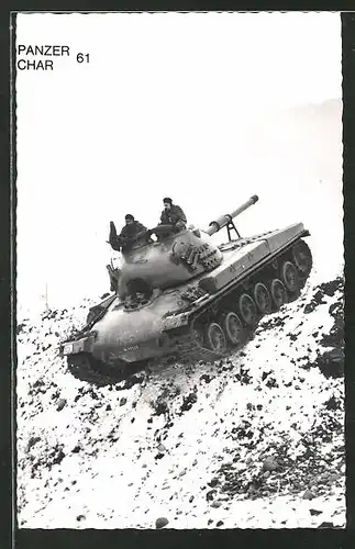 AK Panzer Char 61 der schweizer Armee im Feld