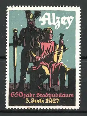 Reklamemarke Alzey, 650 jähr. Stadtjubiläum am 3.Juli 1927