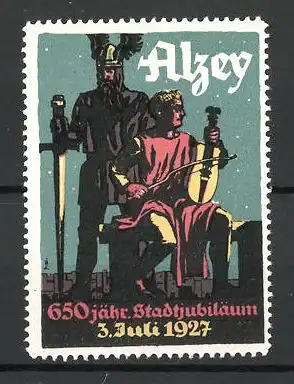 Reklamemarke Alzey, 650 jähr. Stadtjubiläum am 3.Juli 1927
