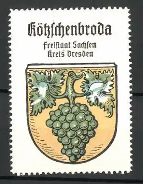 Reklamemarke Kötzschenbroda, Wappen des Ortes