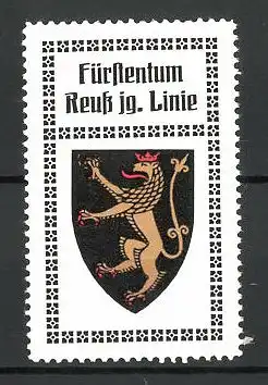 Reklamemarke Wappen vom Fürstentum Reuss junge Linie