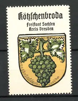 Reklamemarke Kötzschenbroda, Wappen