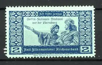 Reklamemarke Hutten-Sickingen-Denkmal vor der Ebernburg, blau