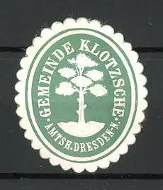 Präge-Reklamemarke Gemeinde Klotzsche, Baum