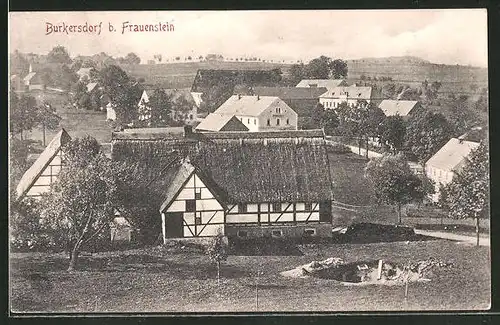 AK Burkersdorf / Frauenstein, Teilansicht mit Gehöften