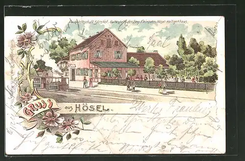 Lithographie Hösel, Gasthaus Stintshof