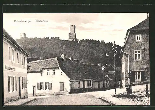 AK Eckartsberga, Partie in der Gartenstrasse