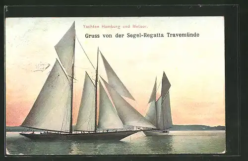 AK Travemünde, Segel-Regatta, Yachten Hamburg und Meteor