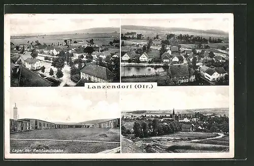 AK Lanzendorf / Ofr., Lager der Reichsautobahn, verschiedene Ortspanoramen