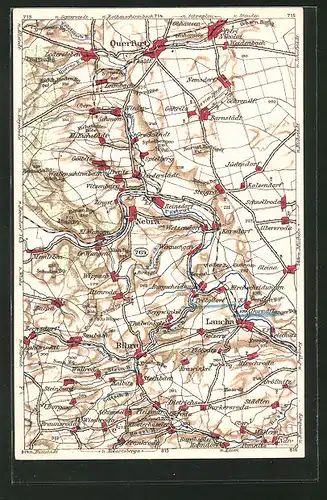 AK Querfurt, Landkarte im Massstab 1:200.000