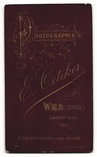 Fotografie E. Oetiker, Wald, Portrait bürgerliches Paar