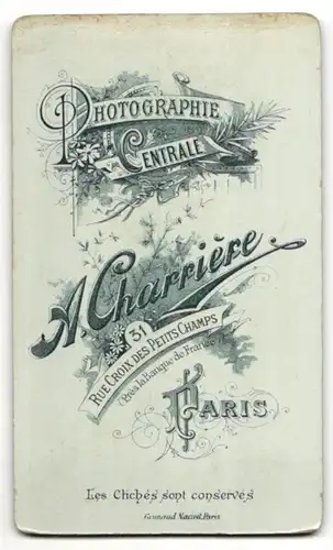 Fotografie A. Charrière, Paris, Portrait Herr mit Schnauzbart