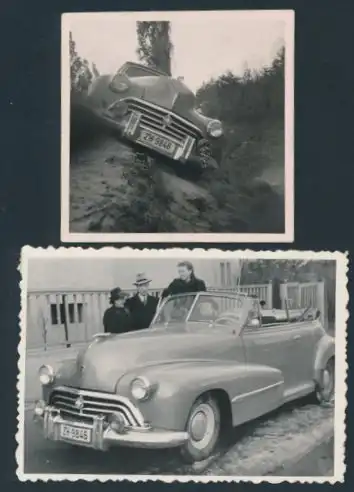 2 Fotografien Auto Cabrio, US-Car, PKW mit Kfz-Kennzeichen: ZH-9846