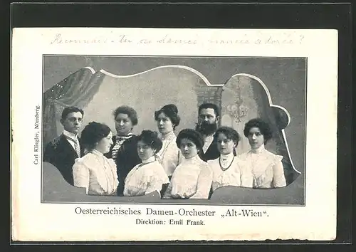 AK Österr. Damenorchester Alt-Wien, Dir. Emil Frank