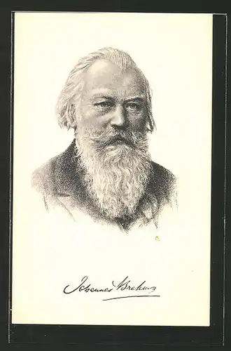 Künstler-AK Portrait des Komponisten Dr. Johannes Brahms
