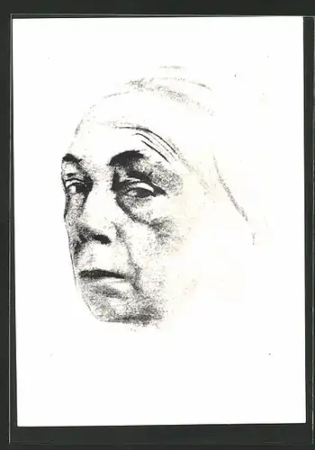 Künstler-AK Käthe Kollwitz: Selbstbild von 1924