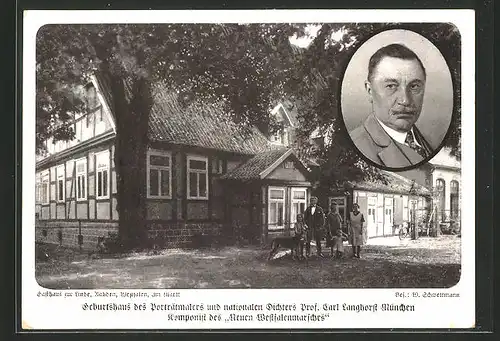 AK Rahden, Gasthaus zur Linde, Geburtshaus des Dichters und Malers Carl Langhorst
