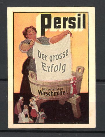 Reklamemarke Persil Waschmittel Frau An Waschwanne Nr Oldthing Siegel Reklamemarken