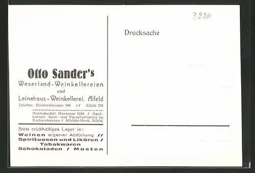 AK Eschershausen, Weserland-Weinkellerei Eschershausen, Bes. Otto Sander