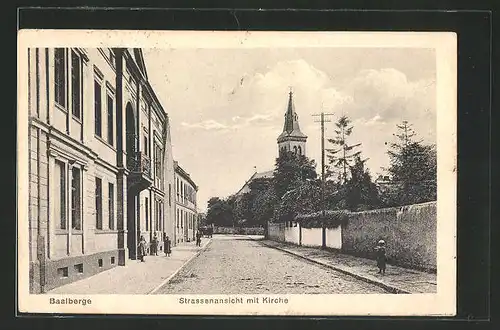 AK Baalberge, Strassenansicht mit Kirche