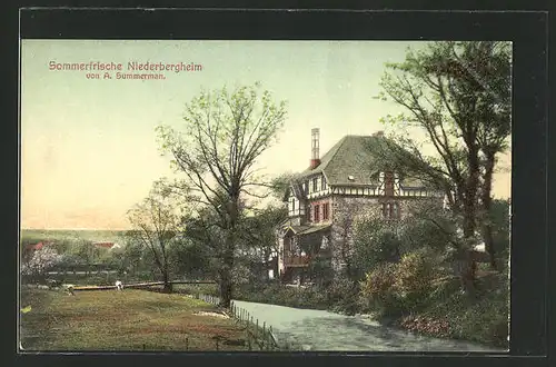 AK Niederbergheim, Gasthaus von A. Summerman