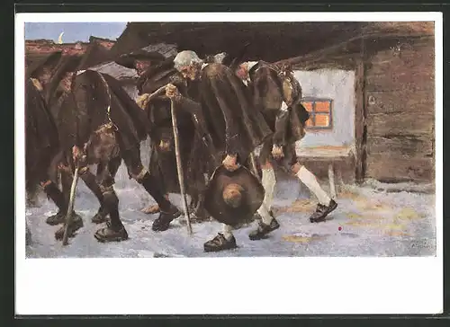 Künstler-AK Albin Egger-Lienz: "Nach dem Friedensschlusse in Tirol 1809"