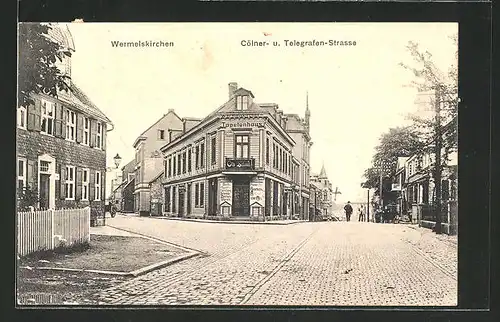 AK Wermelskirchen, Partie an der Cölner- und Telegrafen-Strasse
