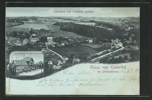 AK Lüttringhausen, Restauration Kramerhof von Ed. Stursberg, Panorama vom Kranerhof gesehen