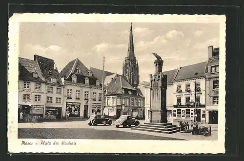 AK Moers, Löwen-Apotheke & weitere Geschäfte am Platz der Wachau