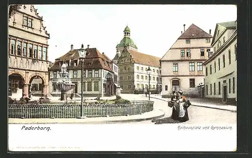 AK Paderborn, Rathausplatz und Gymnasium